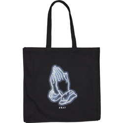 Pray Glow Oversize Canvas Tote Bag black one