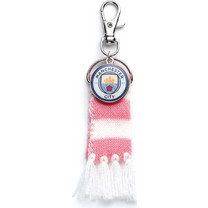 Backpack Hanger: Manchester City FC Pink Scarf & Logo Charm MCBH0003