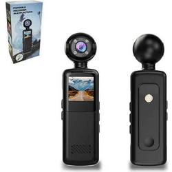 Action Camera Full HD (1080p) με Οθόνη Μαύρη
