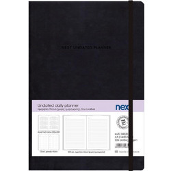 Next Undated daily planner premium flexi μαύρο 14x20.5 εκ. Δυνατότητα εκτύπωσης
