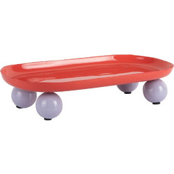 Διακοσμητικός Δίσκος Double Funky Οβάλ Large PT4312RD Bright Red-Soft Purple Present Time Σίδηρο