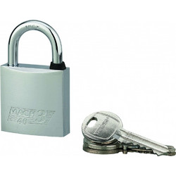 Λουκέτο MACH3 χρωμέ 40 χιλ. λαιμός inox - 3 κλειδιά THIRARD (00094417)
