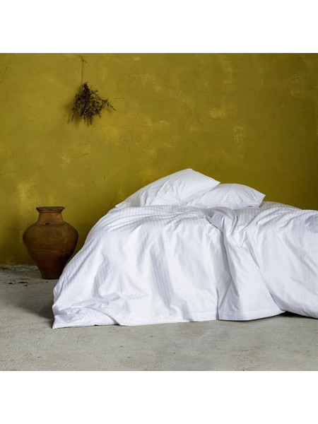 Ξενοδοχειακή Παπλωματοθήκη (250x270) 1cm Striped 60% Βαμβάκι 40% Πολυέστερ 230TC Nima Hotelling Λευκό 250x270