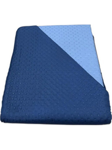 Κουβερλί Μονό Microfiber Διπλής Όψης Cross Desing Γαρύφαλλο 160x240 - Μπλε Σκούρο-Γαλάζιο