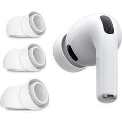 Techsuit (3 pack) Replacement Ear Tips AirVibe (ET2) for Apple AirPods Pro 3 Premium Silicone XS, S, L Sizes White