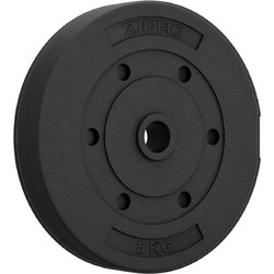 Zipro Βαρίδιο Ασφάλτου 5 kg, Οπή 31 mm, Επικαλυμμένος Δίσκος Γυμναστικής για Μπάρα