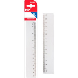 MP πλαστικός χάρακας 15cm, διάφανος - (PL021)