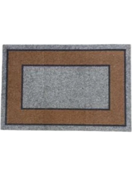 Πατάκι Εισόδου με Αντιολισθητική Βάση 40 x 60cm - Γκρι με Καφέ Σχέδιο 7910-2-1