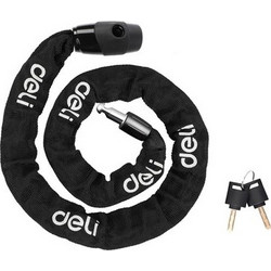 DELI κλειδαριά ποδηλάτου με κλειδί DL508021, Φ4mm, 1m, μαύρη
