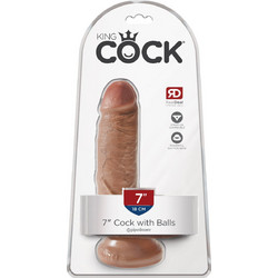 Pipedream King Cock 8" Ρεαλιστικό Dildo με Βεντούζα & Όρχεις 20cm Tan