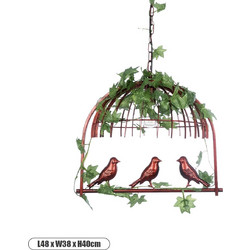 GloboStar Nest Vintage Κρεμαστο Φωτιστικο Οροφης με Ντουι 1 x E27 Ac 220-240V IP20 - Χαλκινο & Πρασινο - Μ48 x Π38 x Y40cm - (01642)