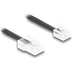 DeLock Σπιράλ Τηλεφωνικό Καλώδιο RJ11 6P4C 2m Μαύρο (88479) 88479