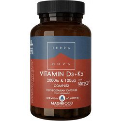 TerraNova Vitamin D3 & K2 2000iu & 100μg Complex 100 Κάψουλες
