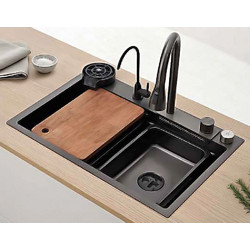 Tema MULTI MLU 6845 N Ένθετος Νεροχύτης Inox Σατινέ Black 68x45cm 004-TEM-0055