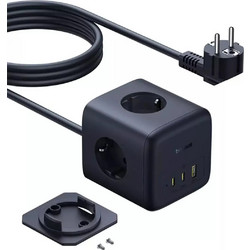 Baseus Πολύπριζο 3 Θέσεων με USB-A, USB-C και Καλώδιο 1.5m E00082100123-00