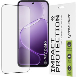 Techsuit - 111D Πλήρης Κάλυψη / Πλήρες Γυαλί με Κόλλα - Oppo A6x 4G / A6x 5G / A6k 4G - Μαύρο