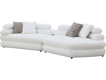 Keleman Tetραθέσιος Γωνιακός Καναπές Λευκός 151/168x96/129x74cm