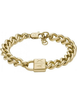 Armani Exchange Ανδρικό Βραχιόλι AX από Ατσάλι Χρυσό