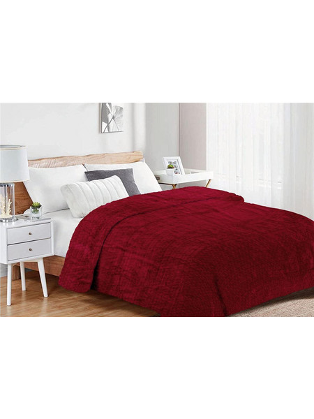 Κουβέρτα Coral Fleece Jacquard Brick 04 160X220 Bordeaux 100% Polyester Dimcol