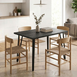 Τραπέζι Xana Megapap χρώμα black wood 120x70x77,5εκ