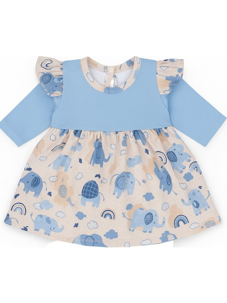 Φορεματάκι 56cm Elephants Grey Blue