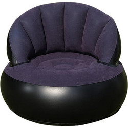 Φουσκωτή Πολυθρόνα Relax Με Βελούδινη Υφή 80x80x67cm - ΜΠΛΕ ΣΚ