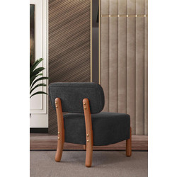 Stewe Home Πολυθρόνα Buklet Ανθρακί 66x60x65cm
