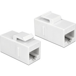 DELOCK Keystone module RJ45 86379, θηλυκό σε θηλυκό, Cat 6 UTP, λευκό