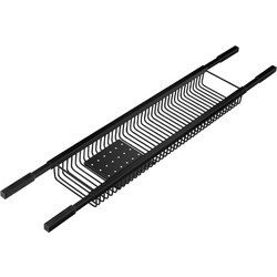 Sanco Shower Baskets Σπογγοθήκη Μπανιέρας Ρυθμιζόμενη Τετράγωνη Μαύρο ματ 00151-Μ116
