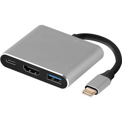Tracer Μετατροπέας USB-C male σε HDMI / USB-A / USB-C female Γκρι 1τμχ TRAPOD46847