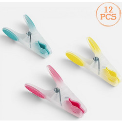 Μανταλάκια Softgrip σε 3 Χρώματα 8.5cm - 12 τμχ