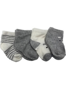 Gamberritos Καλτσάκια Newborn Σετ 4τμχ. Γκρι