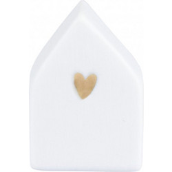 Διακοσμητικό Σπιτάκι Mini Home Sweet Home RD0016586 4,5x4,5x3,5cm White-Gold Raeder Πορσελάνη