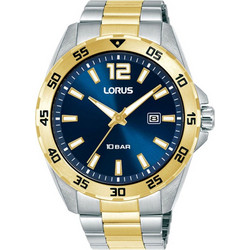 Lorus Sports Ανδρικό Ρολόι με Μπλε Δίχρωμο Μεταλλικό Μπρασελέ RH936SX9