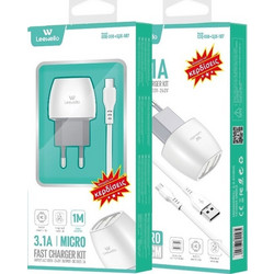 Leewello CDQ-068 Φορτιστής με Καλώδιο Micro USB με 2 Θύρες USB-A 15W