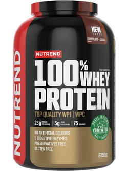 Nutrend 100% Whey Strawberry Πρωτεΐνη Ορού Γάλακτος Γράμμωσης Χωρίς Γλουτένη 2.25kg