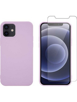 Redshield iPhone 12/12 Pro Silicone Purple & Tempered Glass Θήκη Κινητού & Προστατευτικό Οθόνης