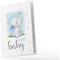 ΚΑΡΤΑ ΜΩΡΟ BABY BOY ΕΛΕΦΑΝΤΑΚΙ ΓΑΛΑΖΙΟ
