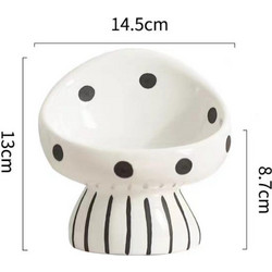 Υπερυψωμένο Κεραμικό Μπολ Μανιτάρι - 13x14.5cm / 200ml, ΛΕΥΚΟ