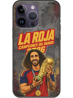 Θήκη La Roja Campeones del Mundo - Marc Cucurella iPhone 15 Pro Black TPU (Μαύρη Σιλικόνη)
