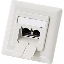 EFB Διπλή Πρίζα Δικτύου RJ45 με Πλαίσιο Τύπου Cat6 σε Λευκό Χρώμα ET-25211.1V1