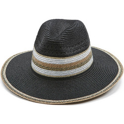 Verde Γυναικείο Καπέλο Fedora Ψάθινο Μαύρο 05-0785