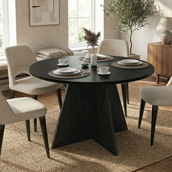 Τραπέζι Tailor Megapap χρώμα sencron black O120x75,7εκ