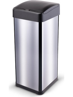 Κάδος Απορριμμάτων από Ανοξείδωτο Ατσάλι με Φωτοκύτταρο 50lt SENSOR Lamart LT8107 Ασημί/Μαύρο