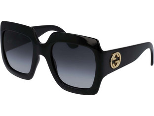 Gucci GG0053SN 001 Γυναικεία Γυαλιά Ηλίου Τετράγωνα Κοκάλινα Μαύρα με Μαύρο Polarized Φακό