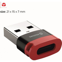Αντάπτορας USB-A male σε USB-C female Swissten - Μαύρο 73501221