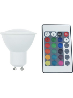 LED SMD 5W IR RGB 3000K 230V AC 400LM RA80 30000HRS 75 1xGU10 / GU105RGBWN