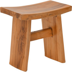 Σκαμπό Borbe pakoworld teak ξύλο σε φυσική απόχρωση 45x28x45εκ