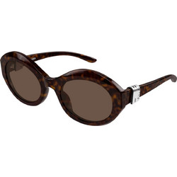 Balenciaga BB0460S 002 Γυναικεία Γυαλιά Ηλίου Οβάλ Κοκάλινα Ταρταρούγα με Καφέ Φακό
