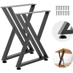 VEVOR Μεταλλικά Πόδια Τραπεζιού 740 x 610 mm, Σετ 2, Μαύρα, Βαρέως Τύπου έως 1000 kg, για Γραφείο, Τραπέζι, Πάγκο Εργασίας και DIY ZTCFKXXIIK284YMYC001V0